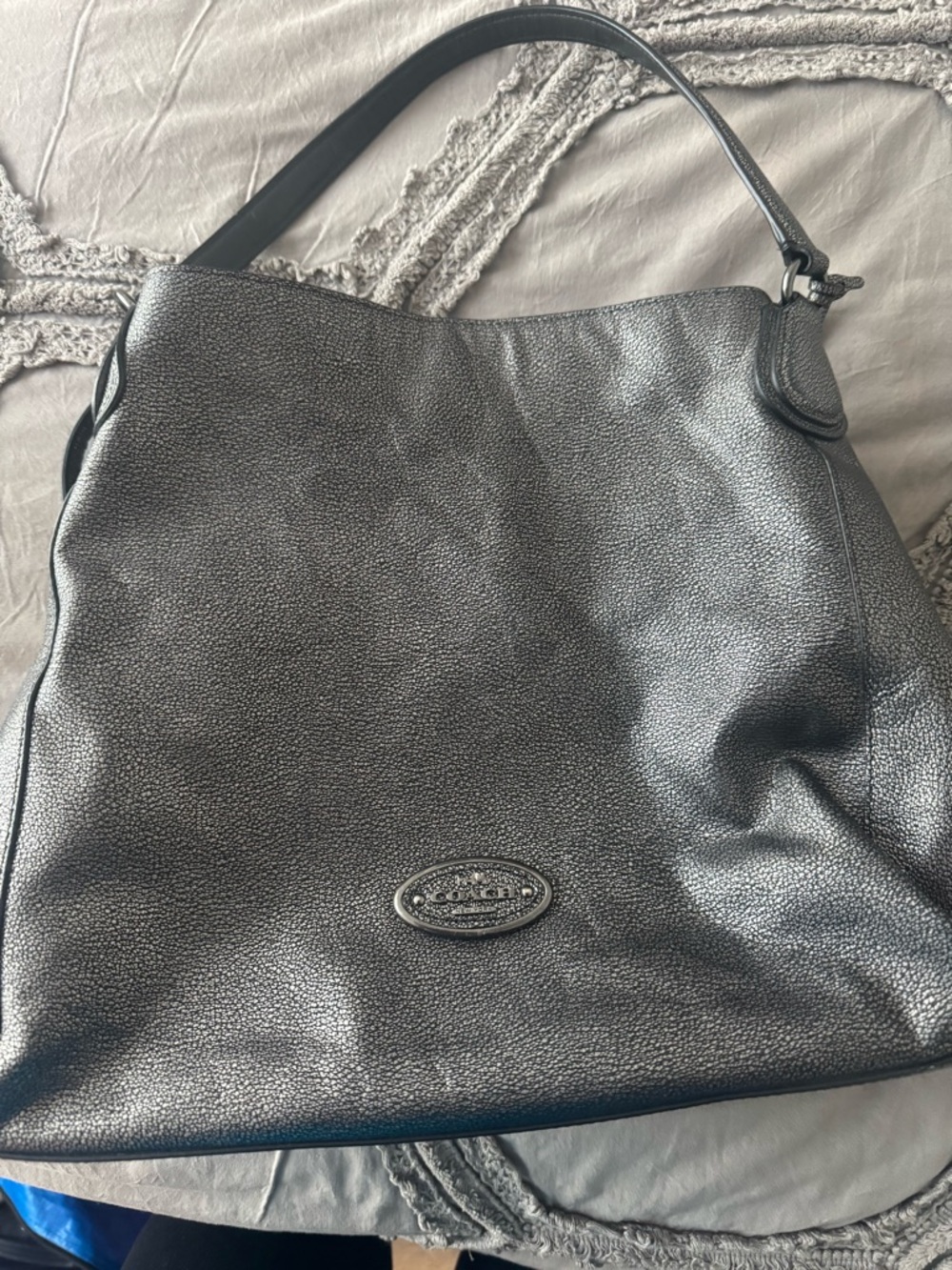 Coach Black Pebbled Leather Shoulder Bag